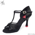 Afa Pro-專業舞鞋 女拉丁 黑緞 國標舞鞋 P48203