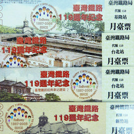 ❂台灣鐵路119週年紀念版❂經典車站建築月台票(8張版)