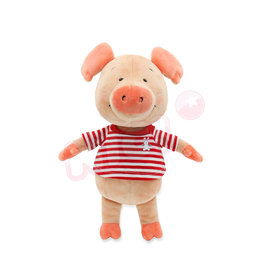 [88761]NICI 30cm紅條紋小豬威比坐姿玩偶