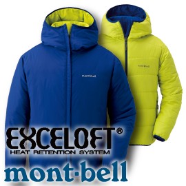 【Mont-Bell 日本 Thermalad Parka 男 雙面化纖外套 黃綠/墨藍】雙面外套 / 1101409