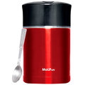 molifun 魔力坊 不鏽鋼真空專利附內碗保鮮保溫悶燒罐 便當盒 1800 ml 貴族紅 mf 1800 r