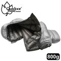 【Outdoorbase】SnowMonster雪怪頂級羽絨保暖睡袋(太空灰)-800g-24691