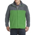 美國百分百【全新真品】Columbia 外套 夾克 立領 哥倫比亞 Fleece 灰色 綠色 刷毛 保暖 S號 F757