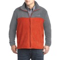 美國百分百【全新真品】Columbia 外套 夾克 立領 哥倫比亞 Fleece 灰色 橘色 刷毛 保暖 S號 F757