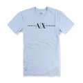 美國百分百【Armani Exchange】T恤 AX 短袖 logo 上衣 T-shirt 水藍 XS號 男 E814