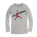 美國百分百【全新真品】Jordan 喬丹 上衣 男 logo 長袖 T恤 T-shirt 灰色 XS號 F743