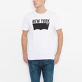 美國百分百【全新真品】Levis 短袖 T恤 logo 男 T-shirt 上衣 經典 NYC 短T 白 S號 F747