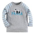 【媽咪 &amp; baby】 mom and bab 可愛熊貓系列純棉薄款長袖上衣／T恤-灰色款 12m-6T