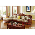 [紅蘋果傢俱] 1002-2 美式系列 古典 歐式 美式 真皮 L型沙發組 布藝 椅子 工廠直營