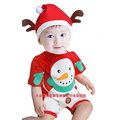 BABY104嬰幼兒男女寶寶聖誕小雪人造型服聖誕節外出連身套裝