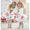 BABY GIRL106女童聖誕造型服麋鹿印花T恤+蓬蓬條紋褲