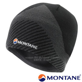 【英國 Montane】Logo Beanie 超輕量保暖3D美麗諾羊毛帽子(僅45g 可遮耳透氣.內絨毛)針織帽.毛線帽 適登山賞雪 非OR Mammut/HBEAN 黑