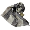 BURBERRY格紋絲綢緞面圍巾(米白色)