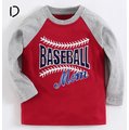 【媽咪 &amp; baby】 mom and bab 棒球系列純棉薄款長袖上衣／T恤-紅色款 12m-6T