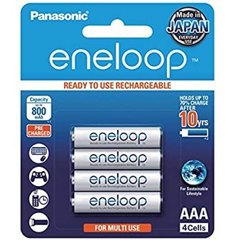 日本製 Panasonic eneloop 充2100次 4號AAA (小顆) 低自放電充電電池,密封四入裝,送電池盒