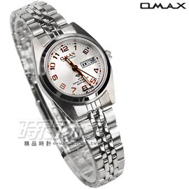 OMAX 時尚城市數字小圓錶 不銹鋼帶 藍寶石水晶 女錶 OMAX4004L白玫