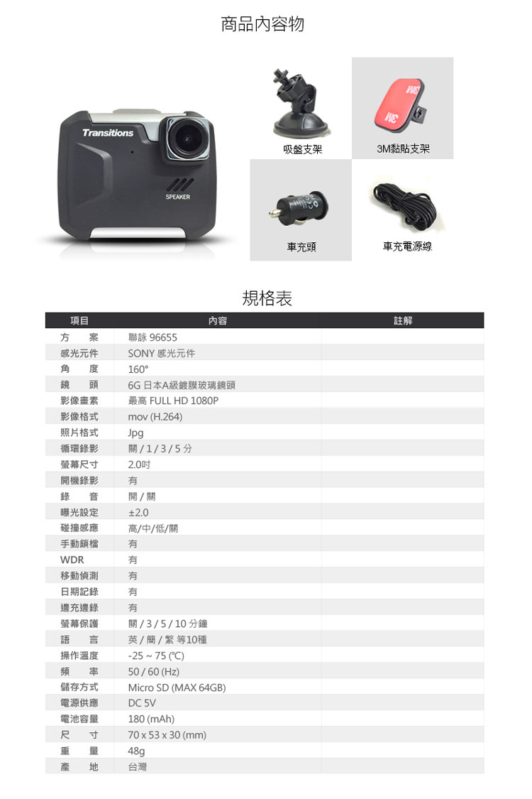 全視線 P350 1080P 聯詠96655+SONY感光元件 超強夜視首選 台灣製造