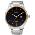 CITIZEN Eco-Drive 時間精準同步優質男士腕錶-黑+金框-BM6964-55E