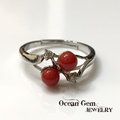 【Ocean Gem】海洋之心 天然紅珊瑚圓珠造型戒指 634152