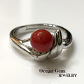【Ocean Gem】海洋之心 天然紅珊瑚圓珠造型戒指 634150
