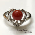 【Ocean Gem】海洋之心 天然紅珊瑚圓珠造型戒指 624181