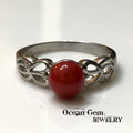【Ocean Gem】海洋之心 天然紅珊瑚圓珠造型戒指 624183