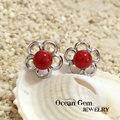 【Ocean Gem】海洋之心 天然紅珊瑚圓珠造型耳針 534139