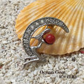 【Ocean Gem】海洋之心 天然紅珊瑚圓珠造型別針 434054