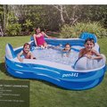玩樂生活 美國INTEX 56475 靠背方型四位充氣游泳池 兒童戲水池 幼兒夏天玩水池 嬰兒遊戲球池 附修補片