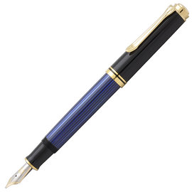 百利金 Pelikan Souverän M600鋼筆-藍條紋 14K金筆尖 活塞上墨