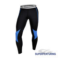 【SUPERFEATURING】專業跑步 三鐵 Hicolor運動壓縮緊身褲 亮藍