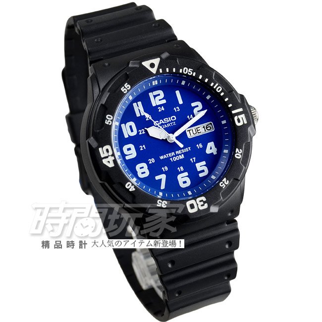 CASIO卡西歐 潛水風尚DIVERLOOK運動錶 橡膠錶帶 黑X藍面 MRW-200H-2B2 MRW-200H-2B2VDF