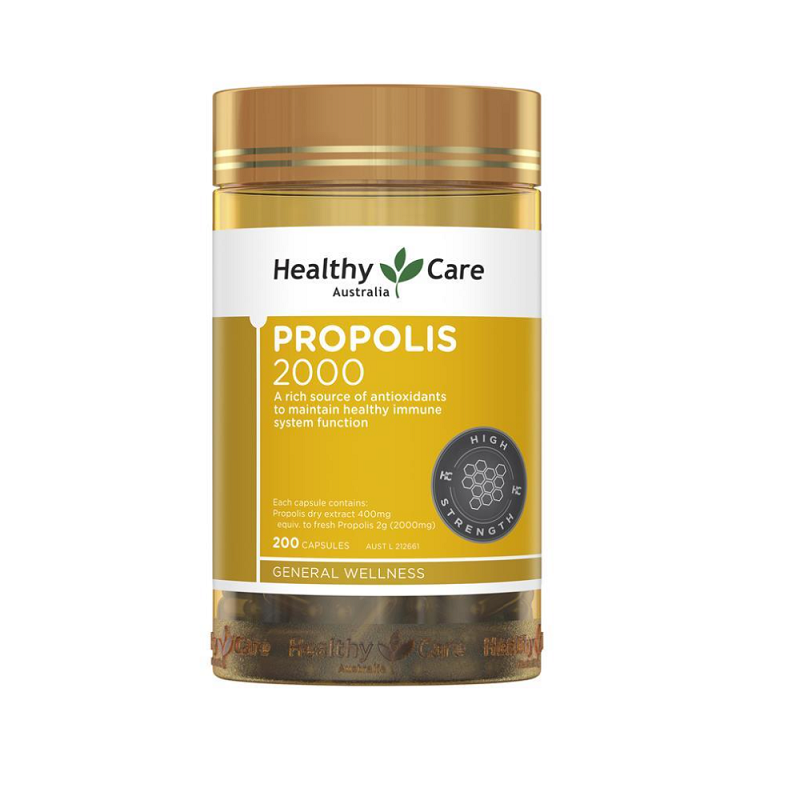 【澳洲晶艷】Healthy Care皇家蜂膠膠囊食品 2000mg / 200顆/瓶 有效期限:2027年01月