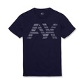 美國百分百【Armani Exchange】T恤 AX 短袖 logo 上衣 T-shirt 分割 S號 深藍 G005