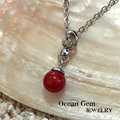 【Ocean Gem】海洋之心 天然紅珊瑚圓珠造型項鍊 134092