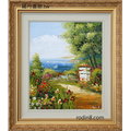 花園風景/山水畫/風水畫-fem11(羅丹畫廊)含框69X79公分(100％手繪)