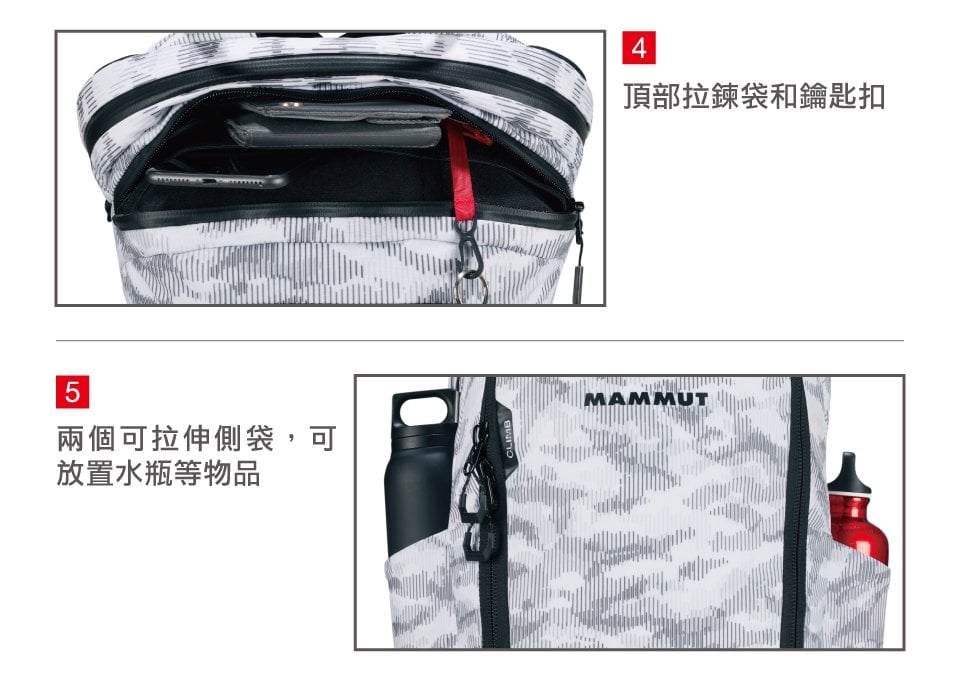 【Mammut 長毛象】Seon Shuttle X 22L 迷彩攀岩通勤筆電後背包 迷彩白 #2510-04090