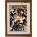 日本畫/歌川國芳M32(羅丹畫廊)日本浮世繪/裝飾畫 /掛畫/含框47X63公分