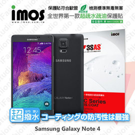 【愛瘋潮】急件勿下 Samsung GALAXY Note 4 iMOS 3SAS 防潑水 防指紋 疏油疏水 螢幕保護貼