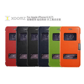 【愛瘋潮】急件勿下 XOOMZ Apple iPhone 6 (4.7) 智慧透視 磁扣側掀 手工真皮皮套