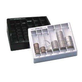C-3350 錢幣整理盒 黑色 灰白色 分類綜合錢幣盤 零錢盤 硬幣 台灣聯合【金玉堂文具】