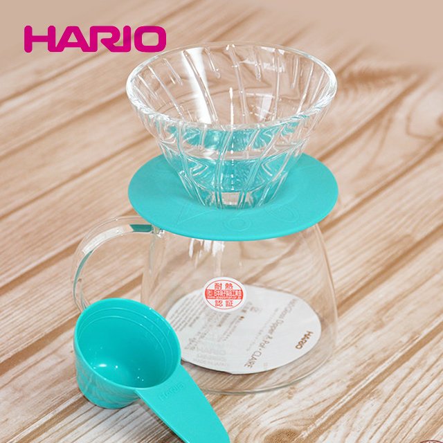 班克 日本 hario v 60 01 玻璃濾杯套組 藍綠