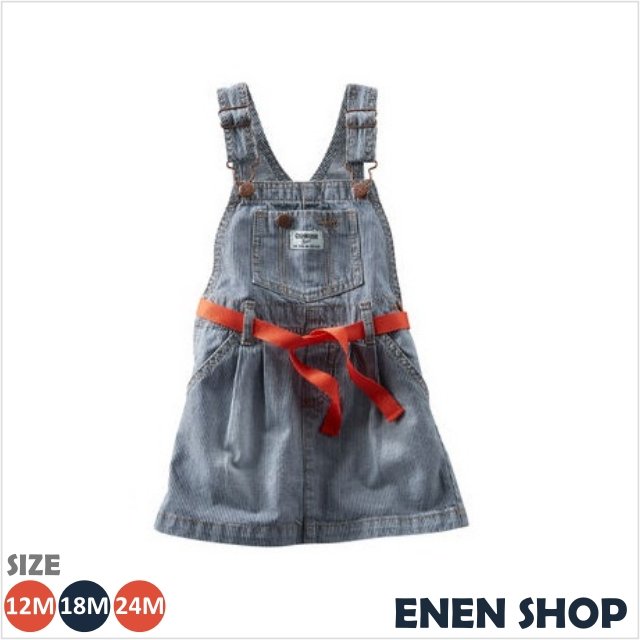 『Enen Shop』@OshKosh Bgosh 單寧款直條紋吊帶裙 #454A823｜12M/18M