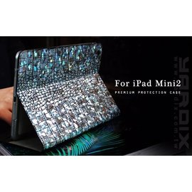 【愛瘋潮】韓國 Gaze Hologram Croco Apple iPad Mini2 Retina 銀鑽漆鱷紋手工真皮保護套