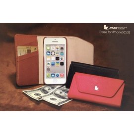 【愛瘋潮】JisonCase iPhone SE / 5 / 5S / 5C 通用 超纖可插卡分離式錢包款皮套