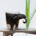 金德恩 3D動物造型手繪風陶瓷杯- 大象(350ml)