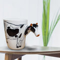 金德恩 3D動物造型手繪風陶瓷杯- 乳牛(350ml)
