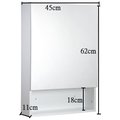 單面鏡櫃 鏡箱 PVC發泡板 極簡風浴室鏡櫃 衛浴化妝鏡 (增加開放空間) 尺寸：長45*寬11*高62cm CZ-4845