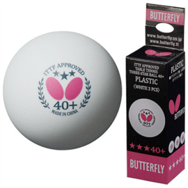 BUTTERFLY 蝴蝶 40+ 三星塑料比賽球 (一盒3顆入)