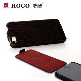 【現貨】HOCO 浩酷 Apple iPhone SE / 5 / 5S 手工真皮保護皮套 - 蜥蜴紋系列